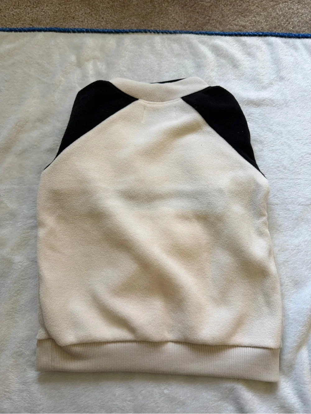 Old Navy Kids Cream and Black Half-Zip Fleece Pullover